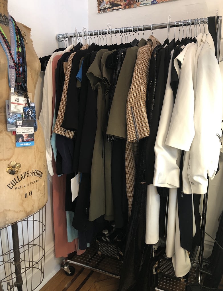 rack of clothing for fitting