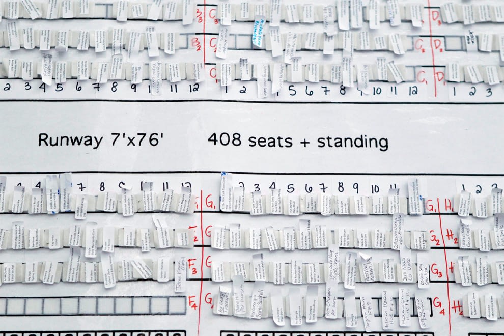 fashion week seating chart